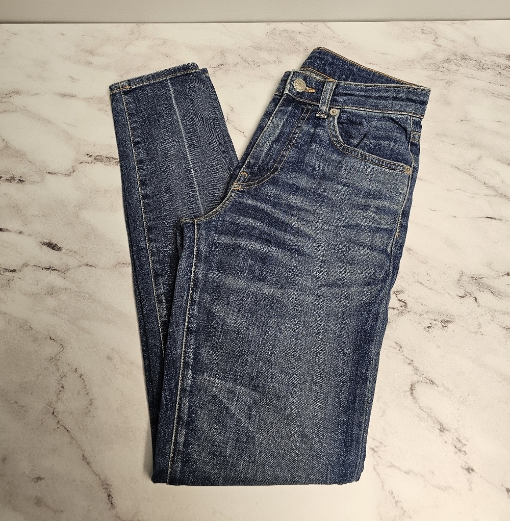 Brock Collection High Rise Skinny Ankle Blue Jeans 25 Preowned - Picture 3 of 9